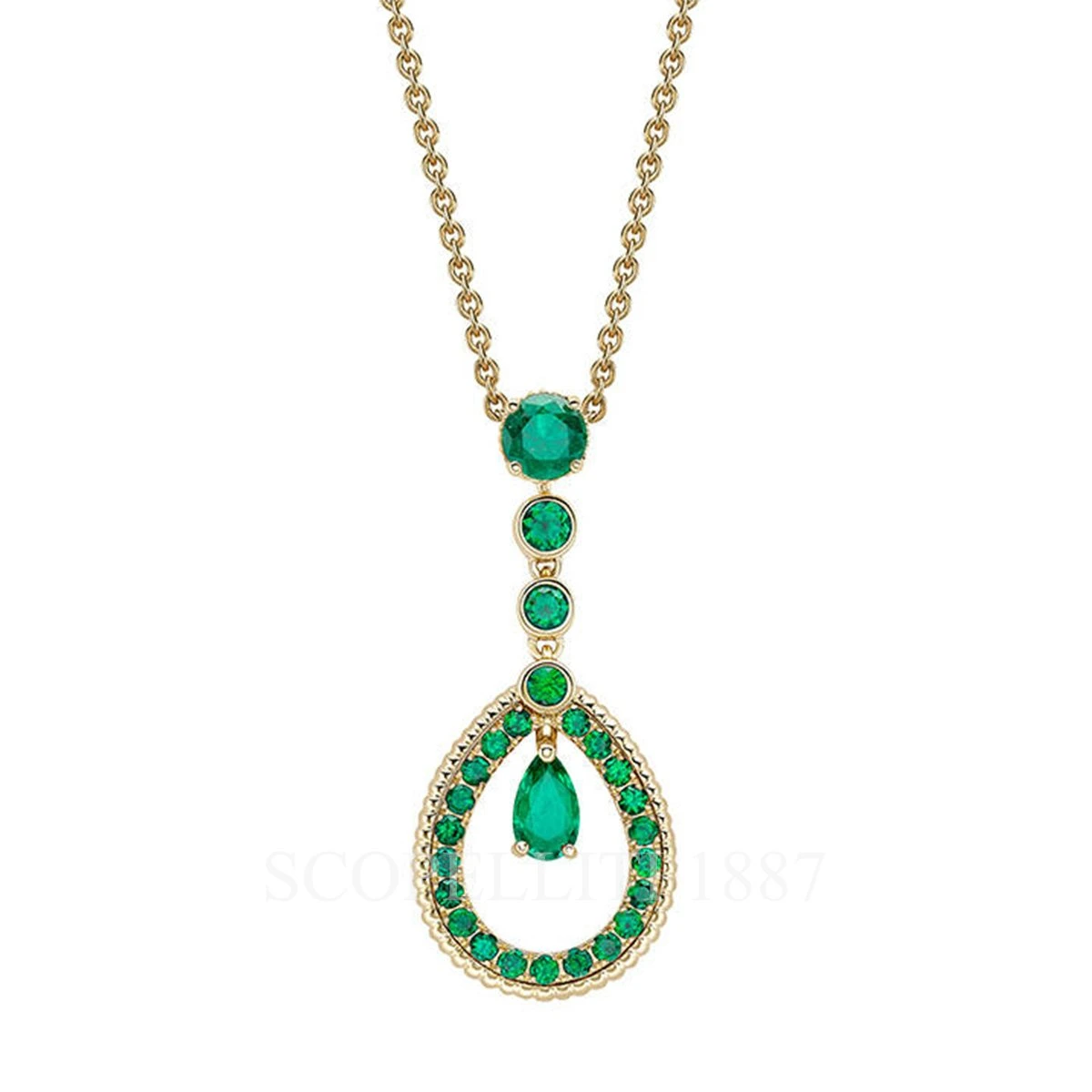fabergé emerald teardrop pendant