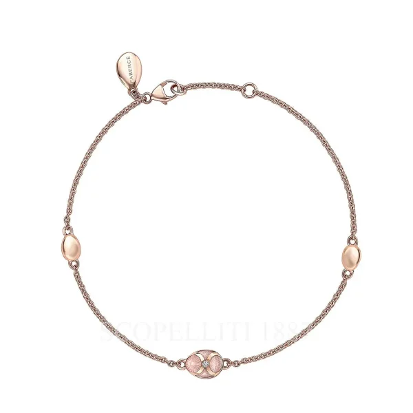 fabergé pink enamel chain bracelet
