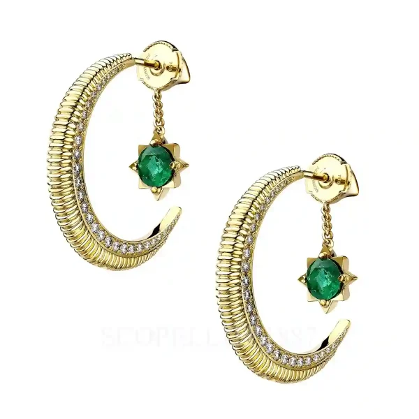 fabergé gold hoop earrings with emeralds