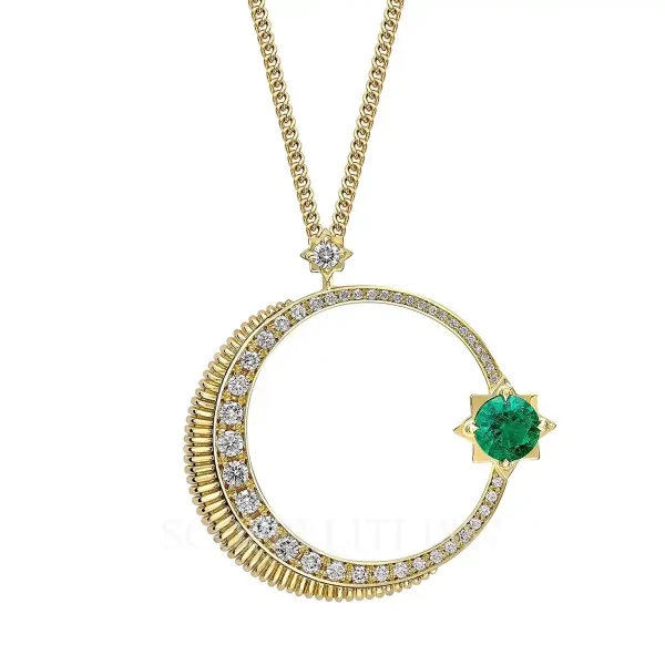 fabergé hilal emerald pendant with diamonds