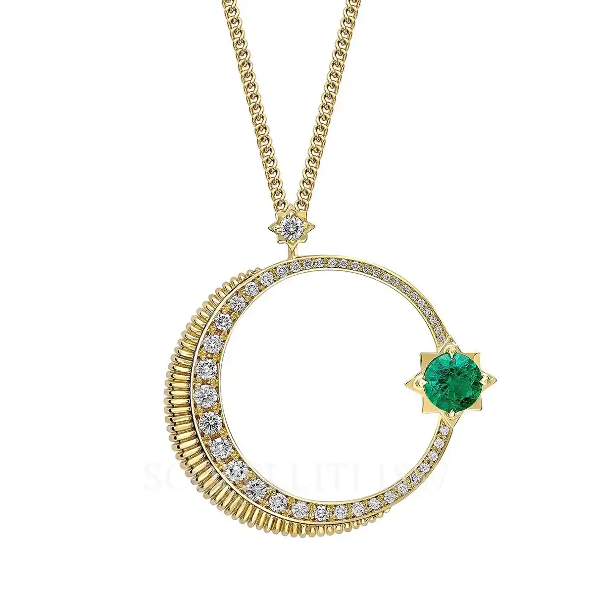 fabergé hilal emerald pendant with diamonds