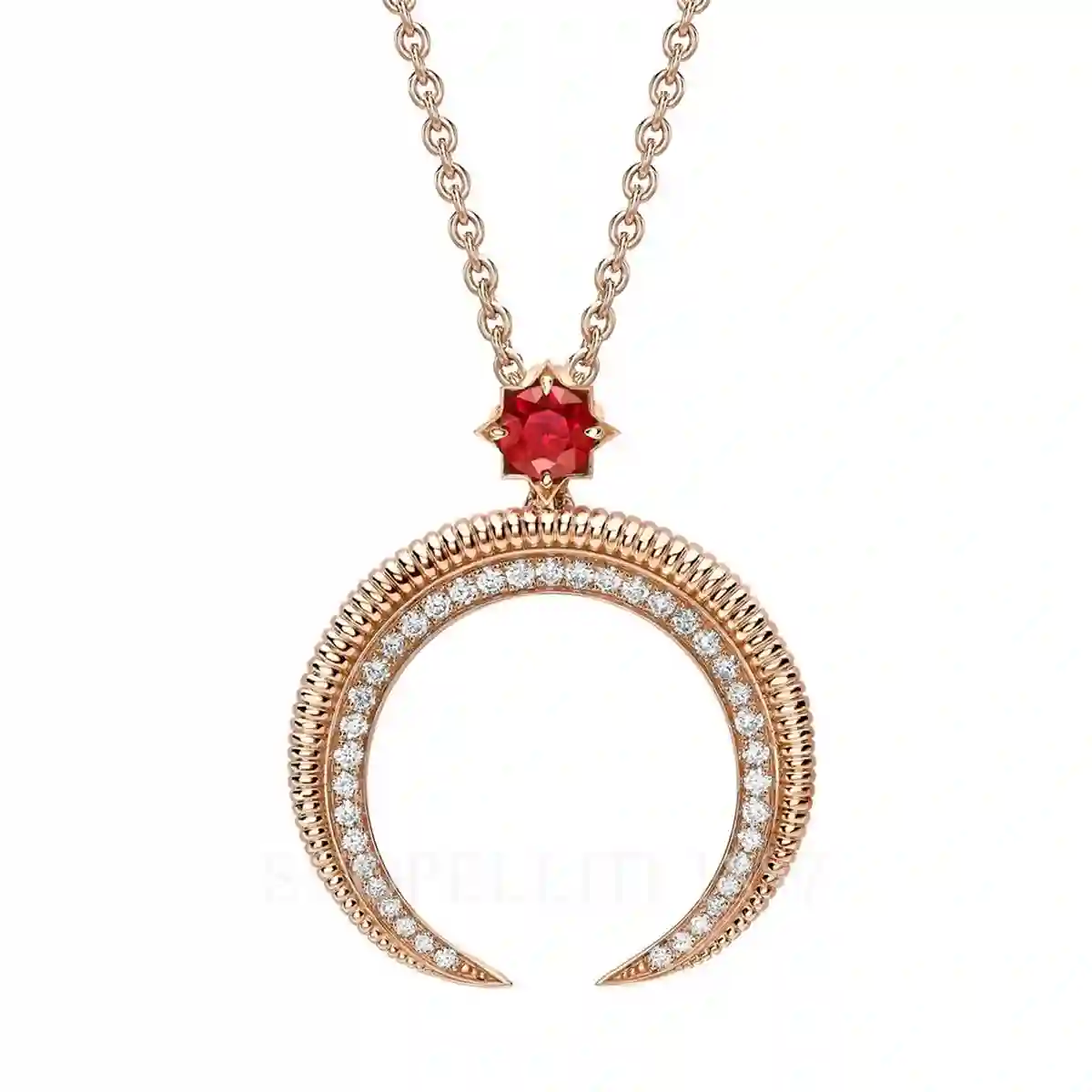 fabergé hilal rose gold ruby pendant