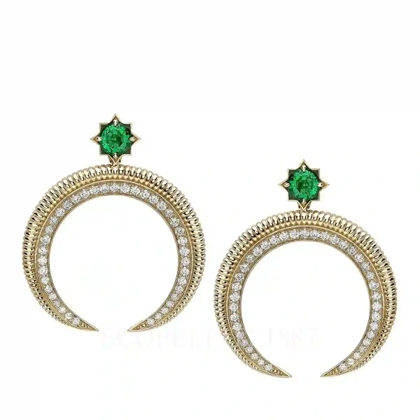 fabergé hilal yellow gold emerald earrings