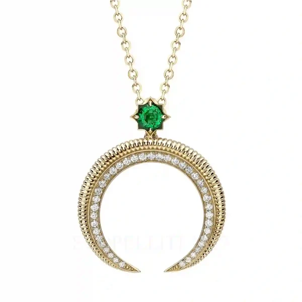 fabergé hilal yellow gold emerald pendant