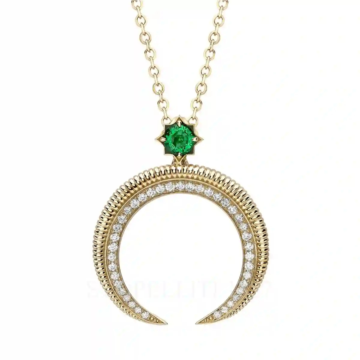 fabergé hilal yellow gold emerald pendant