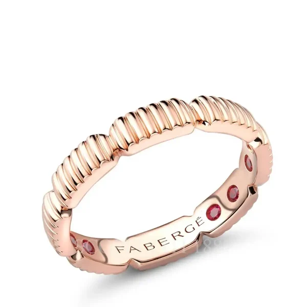 fabergé rose gold ring with rubies