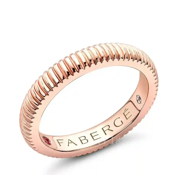fabergé rose gold fluted ring