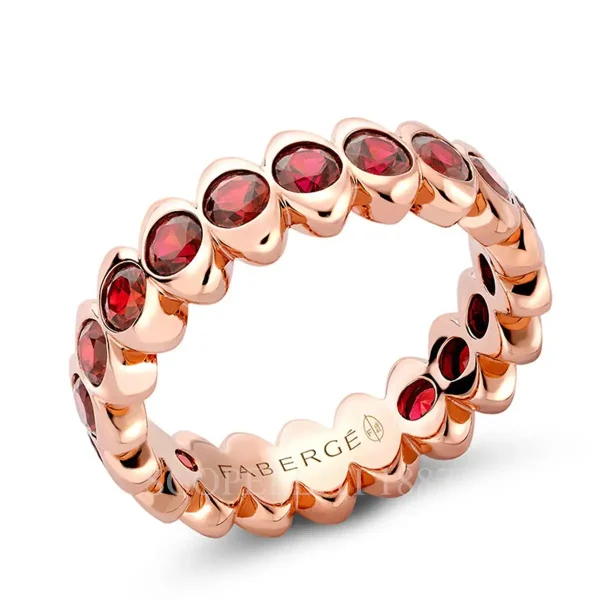 fabergé rose gold ruby eternity ring