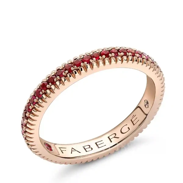 faberge rose gold eternity ring with rubies