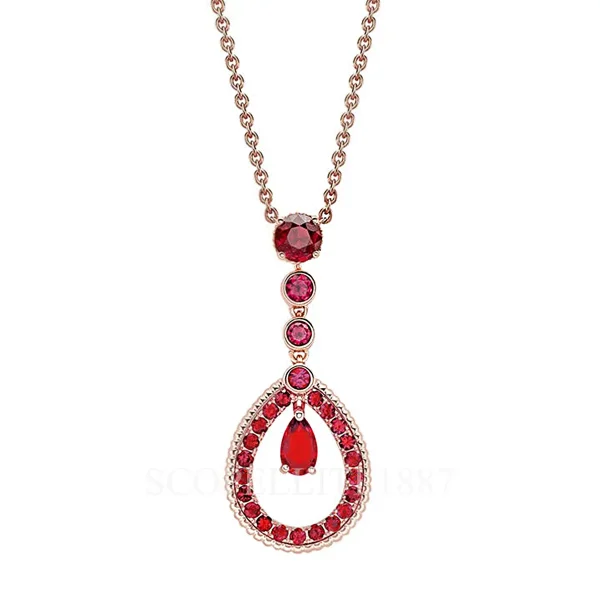 fabergé fabergé ruby teardrop pendant in rose gold