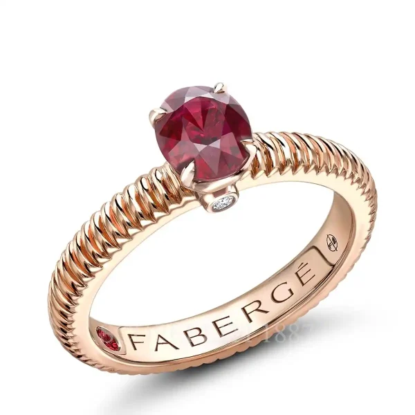 fabergé rose gold ruby solitaire ring love by faberge collection