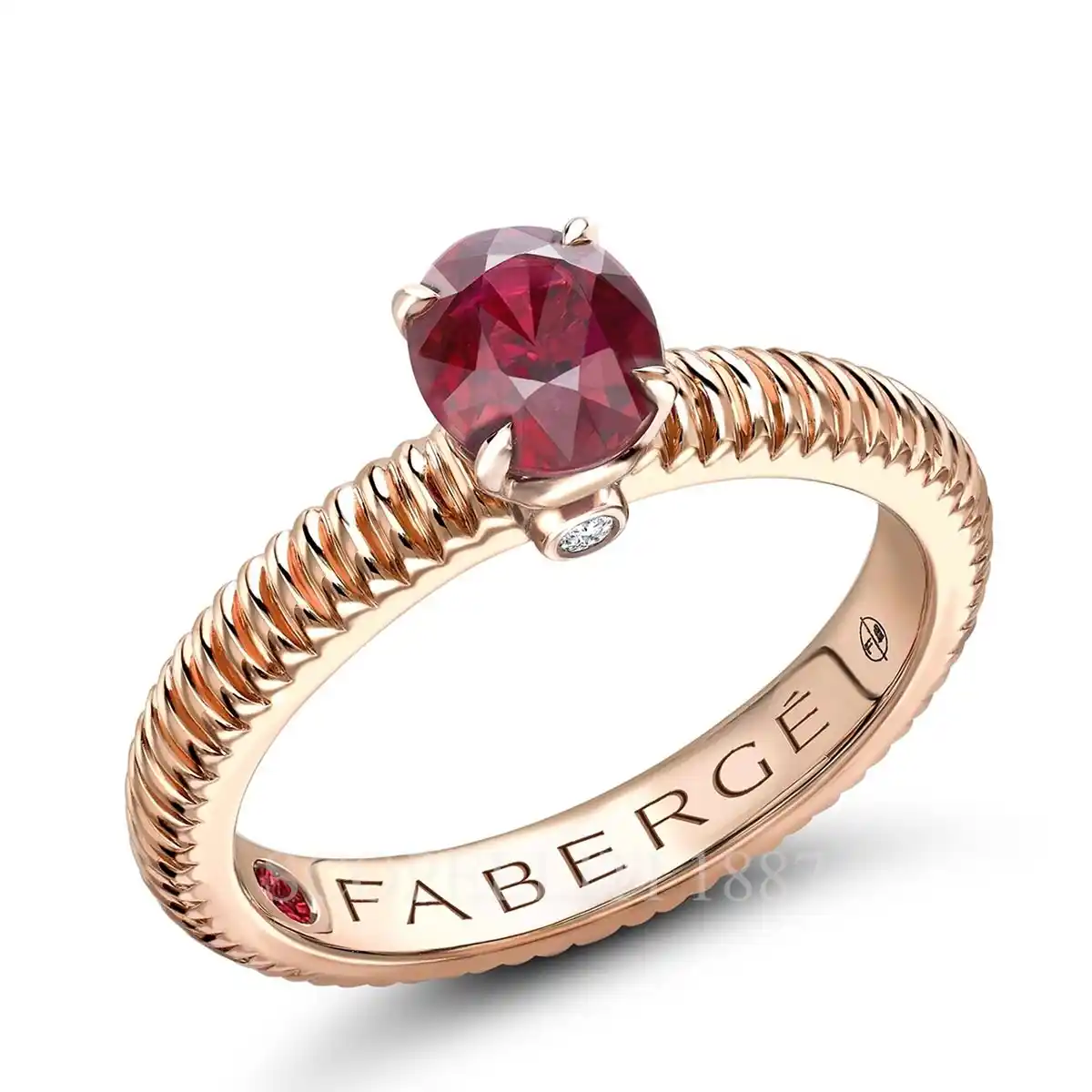 fabergé rose gold ruby solitaire ring love by faberge collection