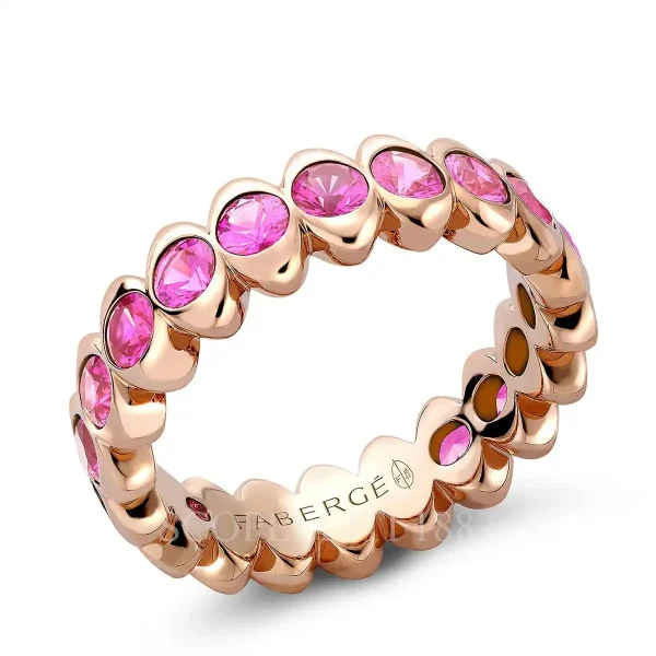 fabergé rose gold pink sapphire eternity ring