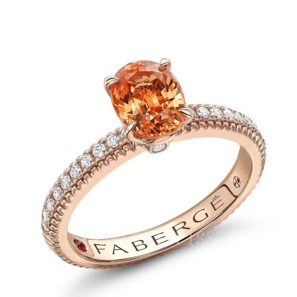 fabergé diamond pavé ring with spessartite