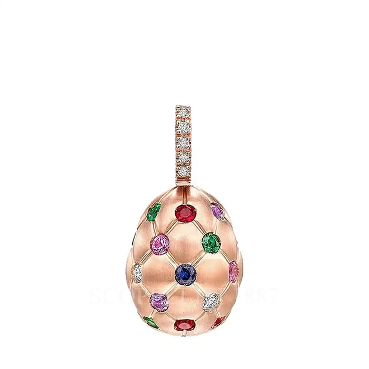 fabergé mixed gemstone egg charm treillage