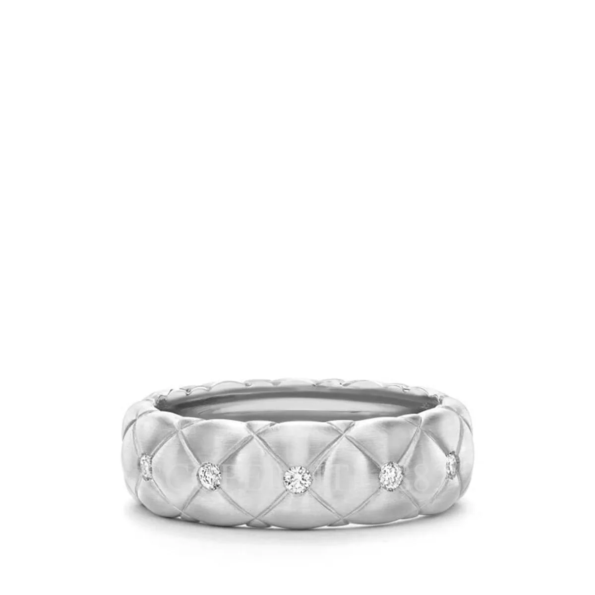 fabergé treillage white gold diamond quilted ring
