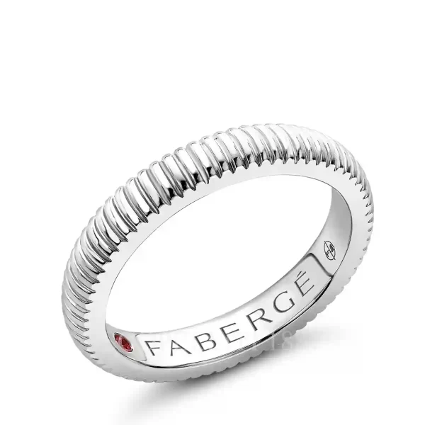 fabergé white gold fluted ring