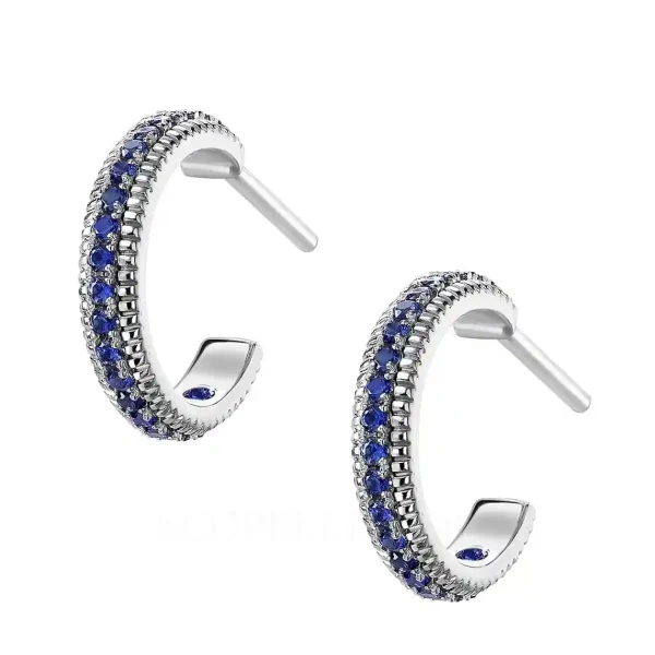 fabergé white gold hoop earrings with blue sapphires