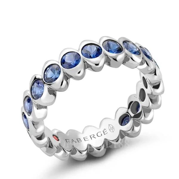fabergé white gold blue sapphire eternity ring