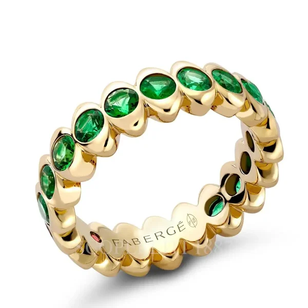fabergé yellow gold emerald eternity ring