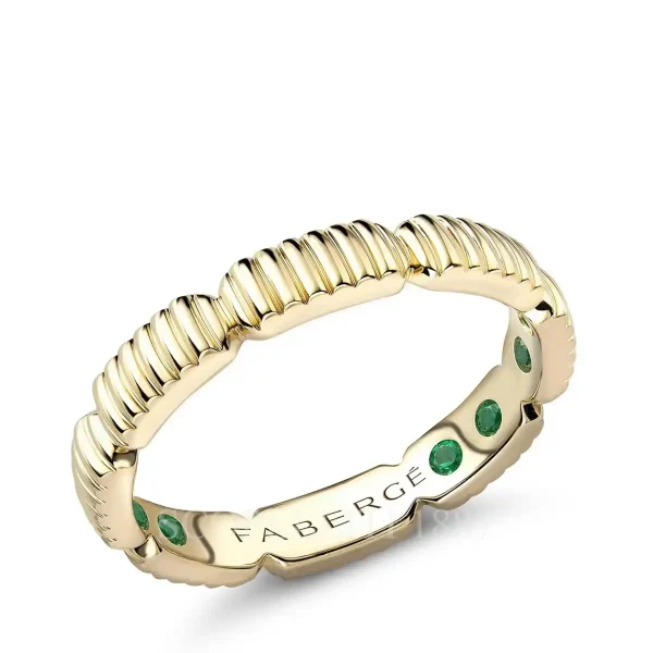 fabergé yellow gold ring with emeralds