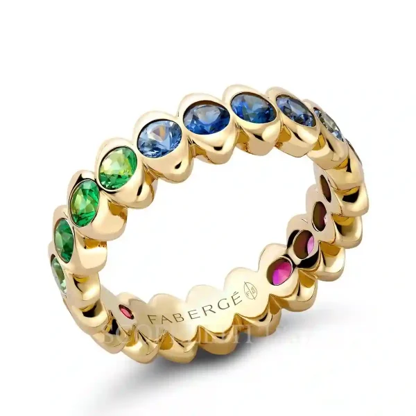 fabergé yellow gold mixed gemstones eternity ring