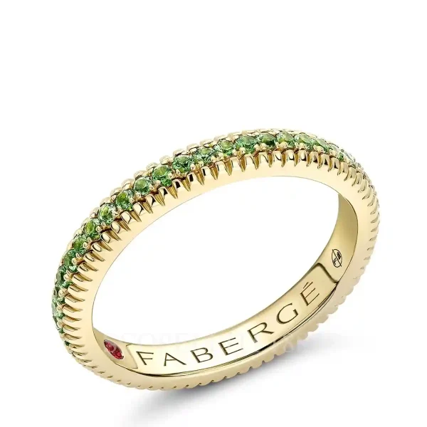 fabergé yellow gold eternity ring with tsavorites