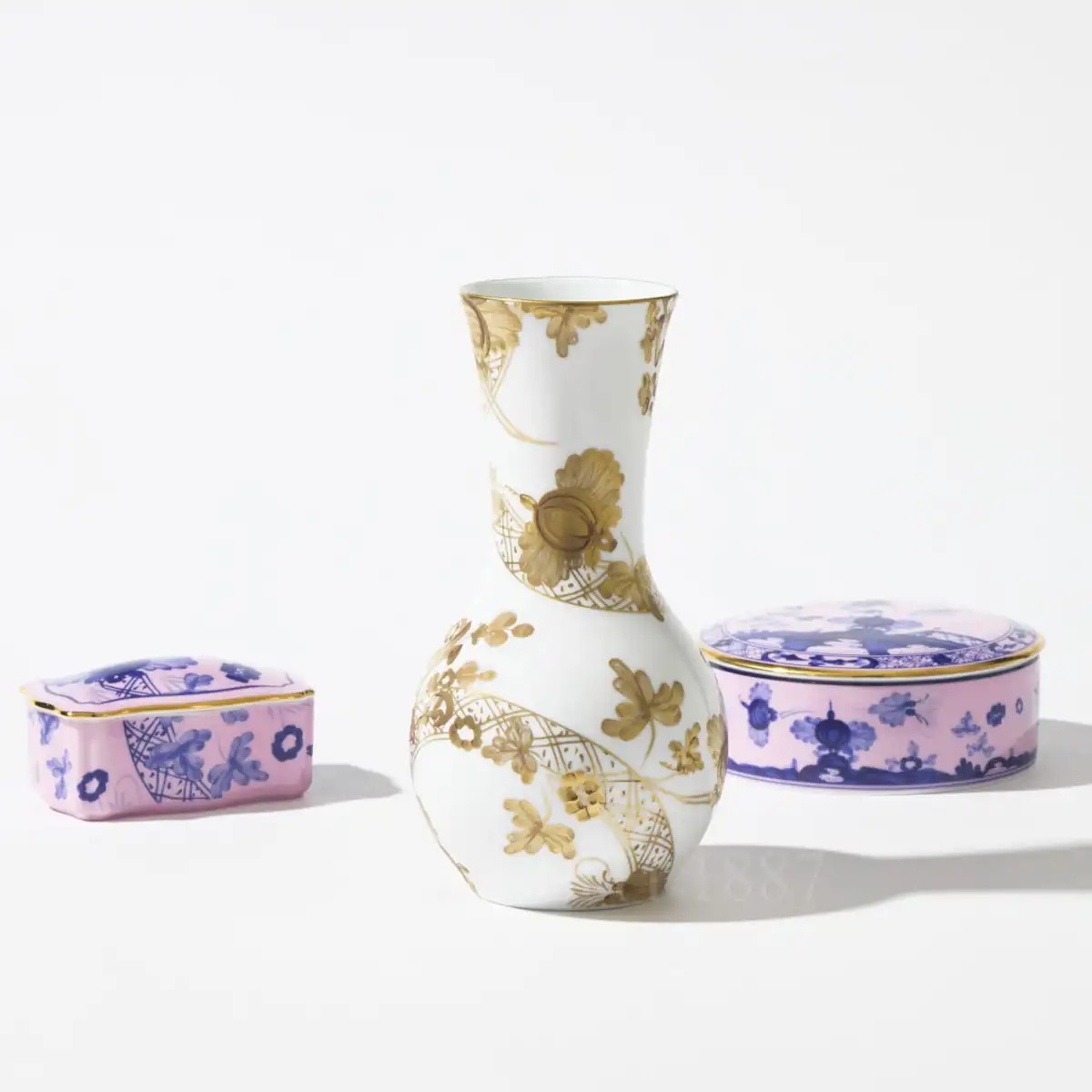 ginori 1735 tulip white and gold vase