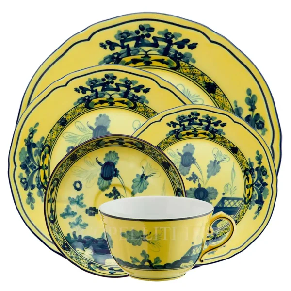 ginori 5 piece place setting oriente italiano citrino