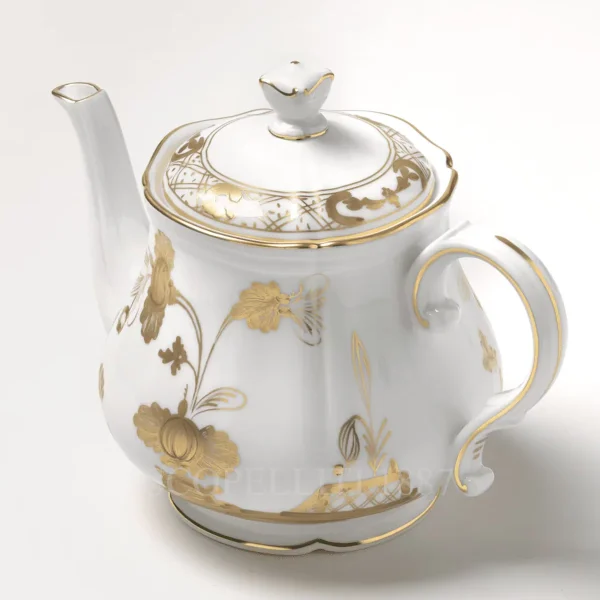 ginori oriente italiano teapot gold