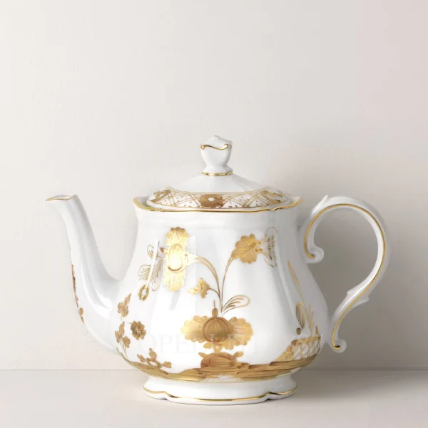 ginori oriente italiano teapot gold