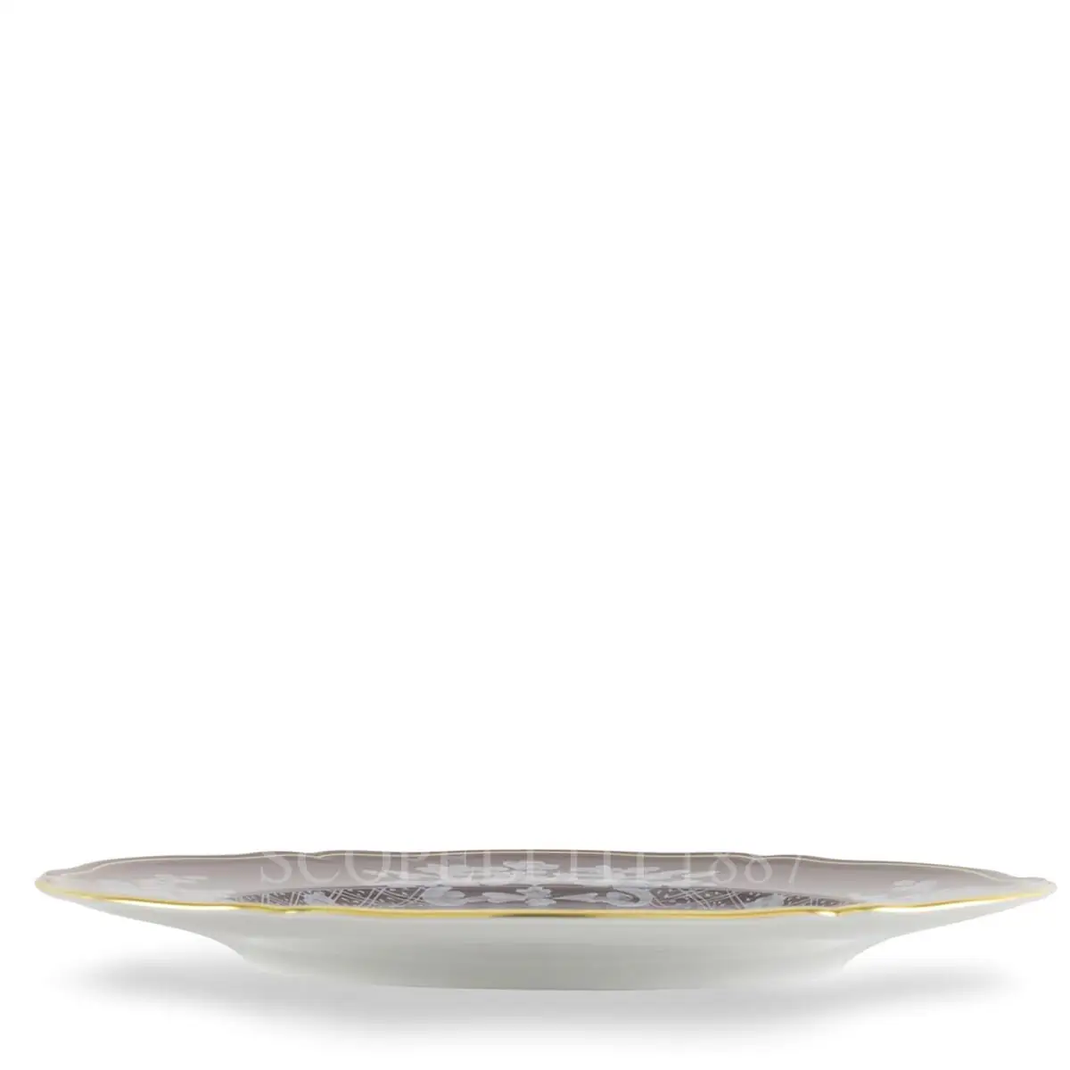 ginori 1735 oriente italiano brown charger plate front