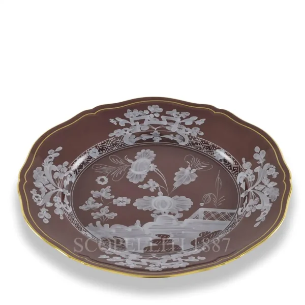 ginori 1735 oriente italiano brown dinner plate view