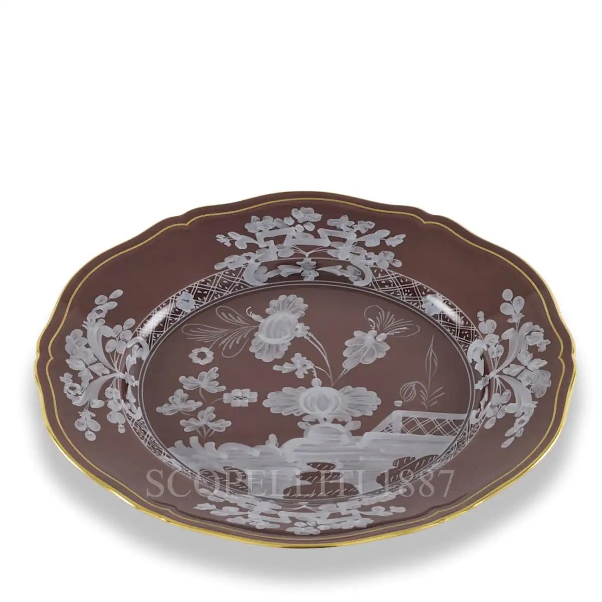 ginori 1735 oriente italiano brown dinner plate view