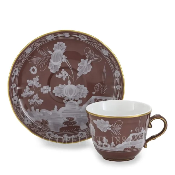 ginori 1735 oriente italiano castagna coffee cup