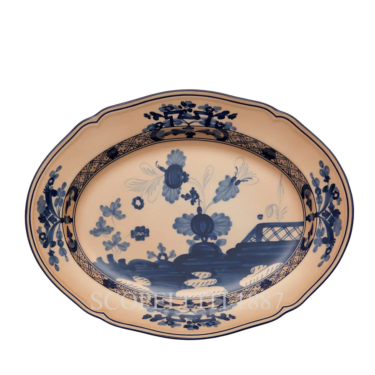 ginori 1735 oval platter large oriente italiano cipria