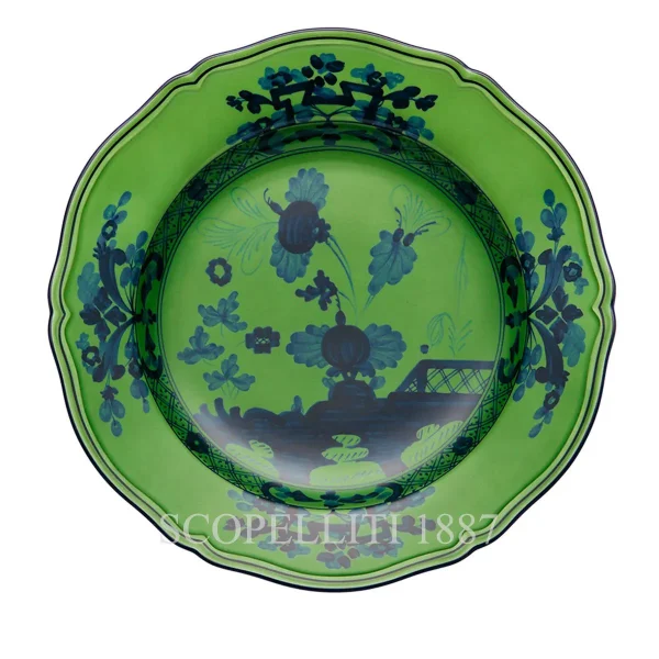 ginori 1735 round flat platter oriente italiano malachite