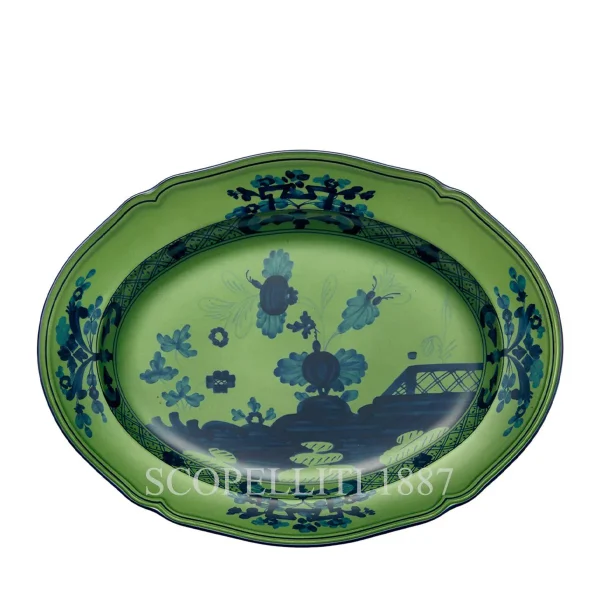 ginori 1735 oval platter large oriente italiano malachite