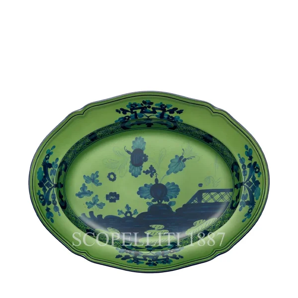 ginori 1735 oval platter small oriente italiano malachite