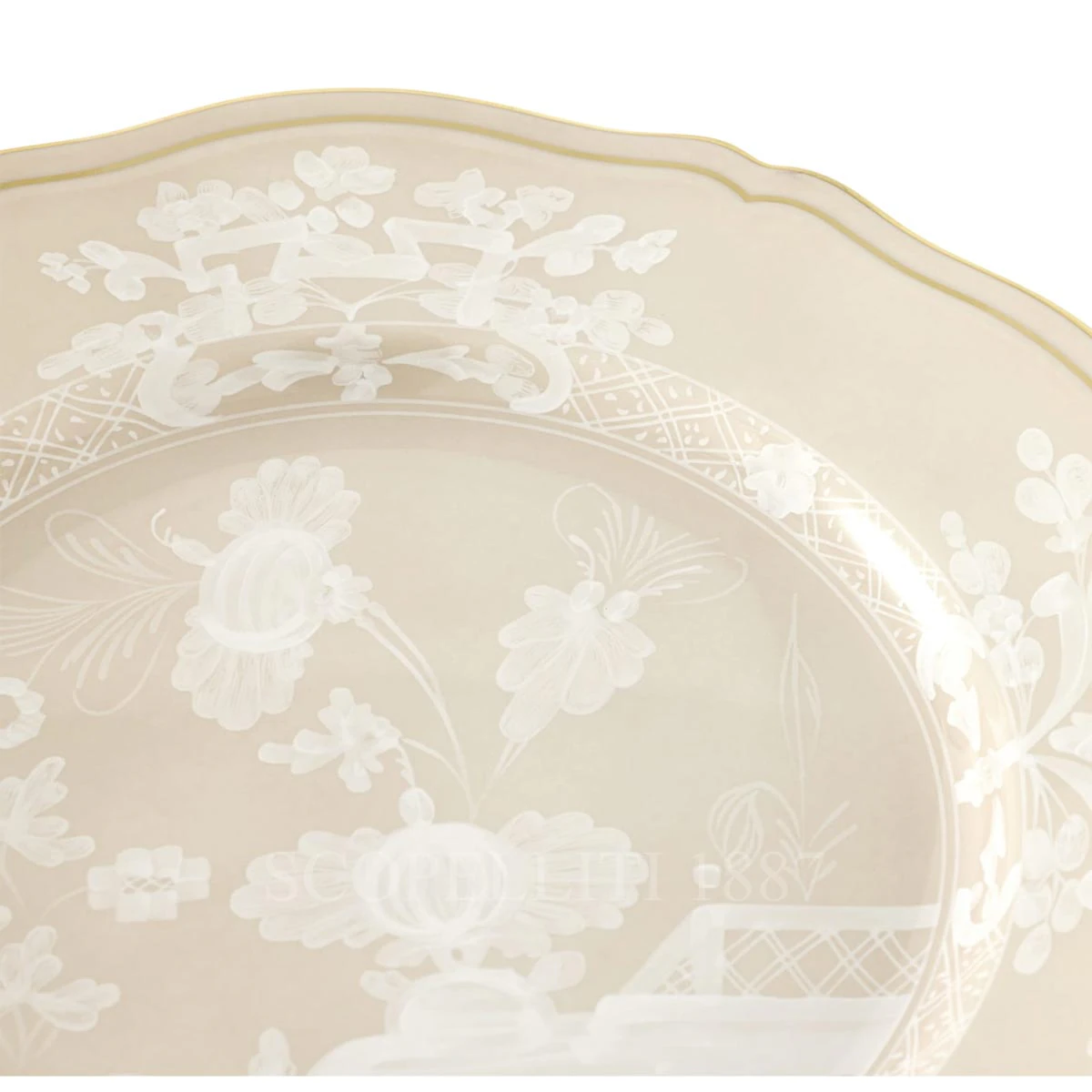 ginori 1735 oriente italiano meringa dinner plate detail