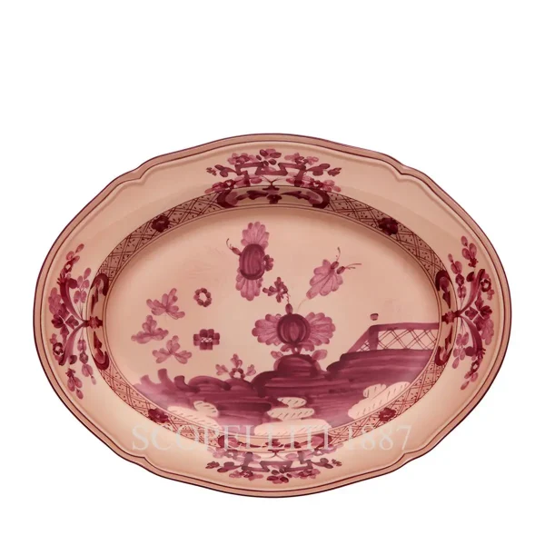 ginori 1735 oval platter large oriente italiano vermiglio