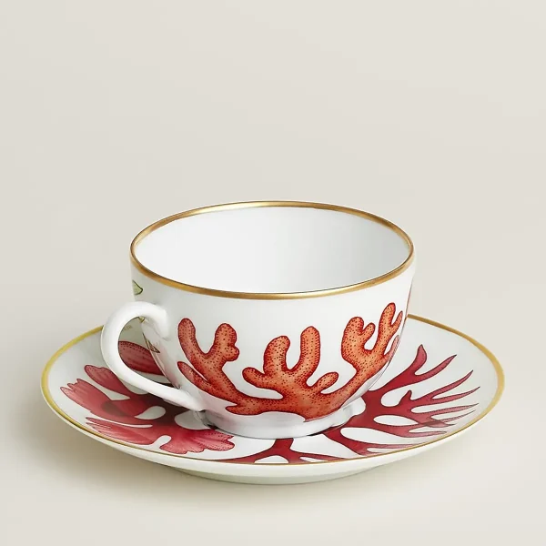 hermès natures marines set for 2 tea cup and saucer back view