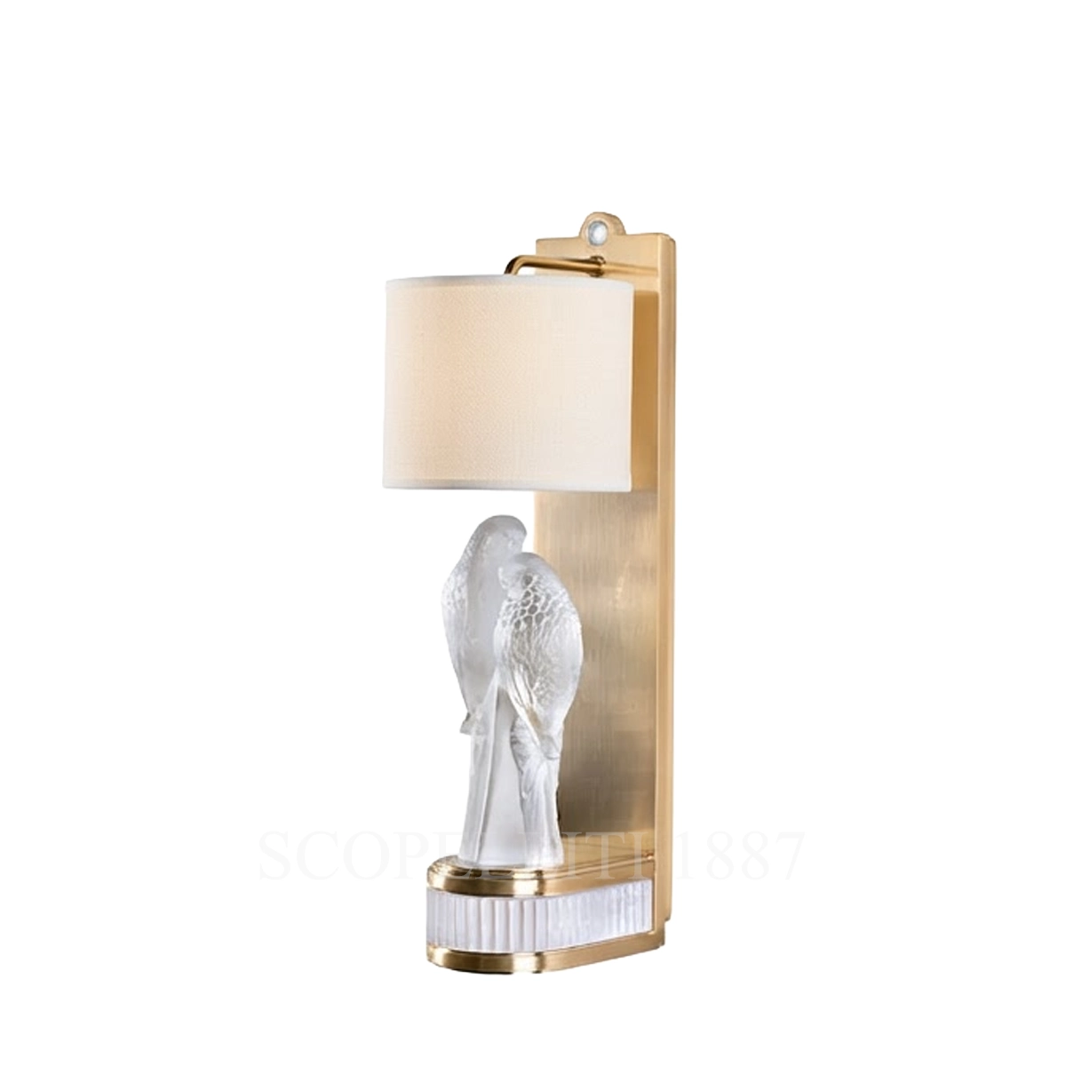 lalique 2 perruches wall sconce gilded