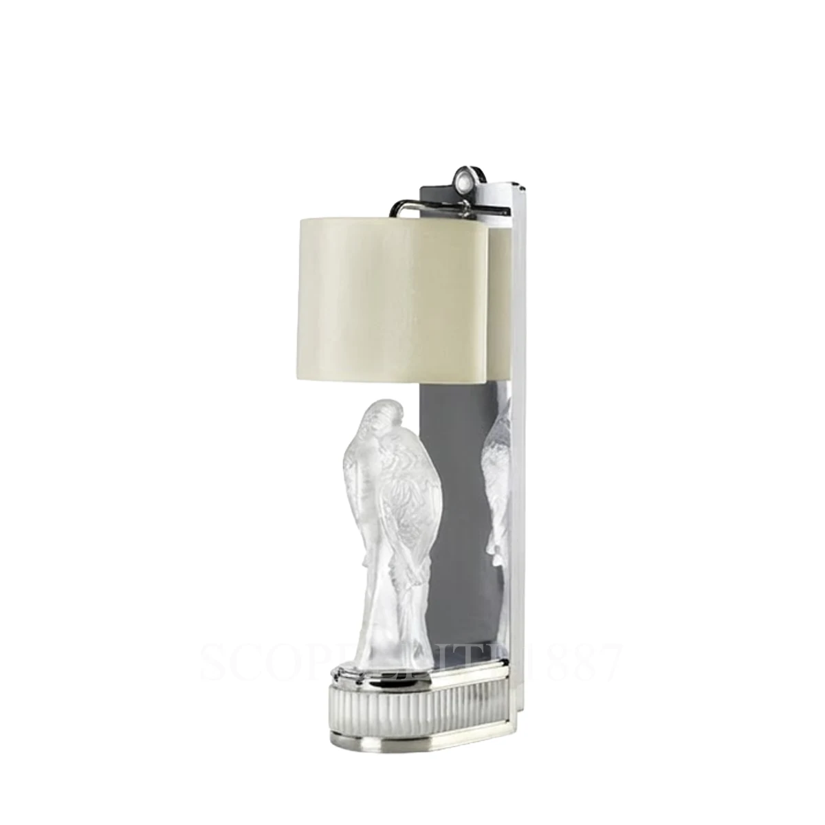 lalique 2 perruches wall sconce chrome