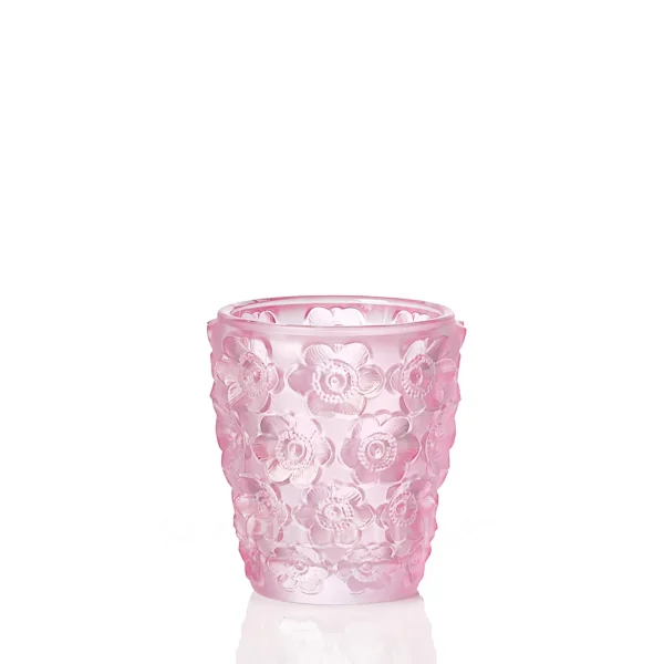 lalique crystal votive anemones pink luster