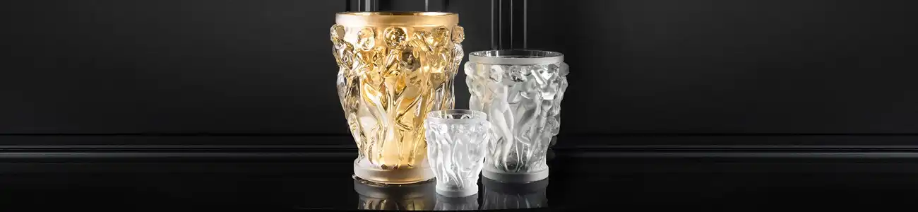 lalique bacchantes crystal vases