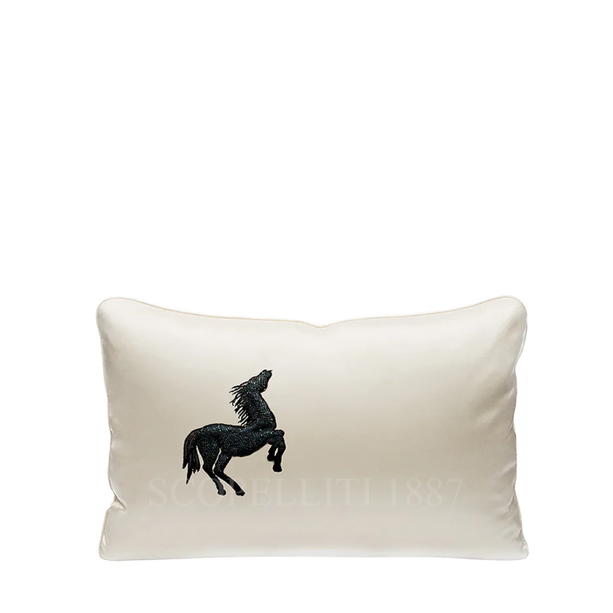 lalique cheval bondissant beaded cushion