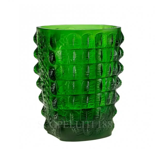 lalique vase croco amazon green