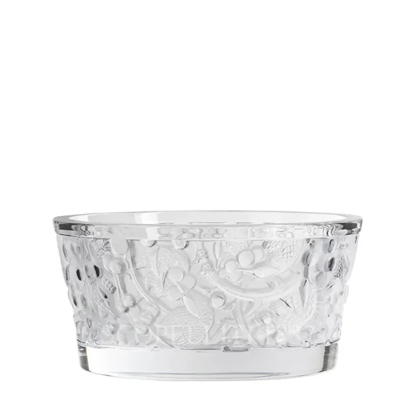 lalique merles et raisins bowl in clear crystal