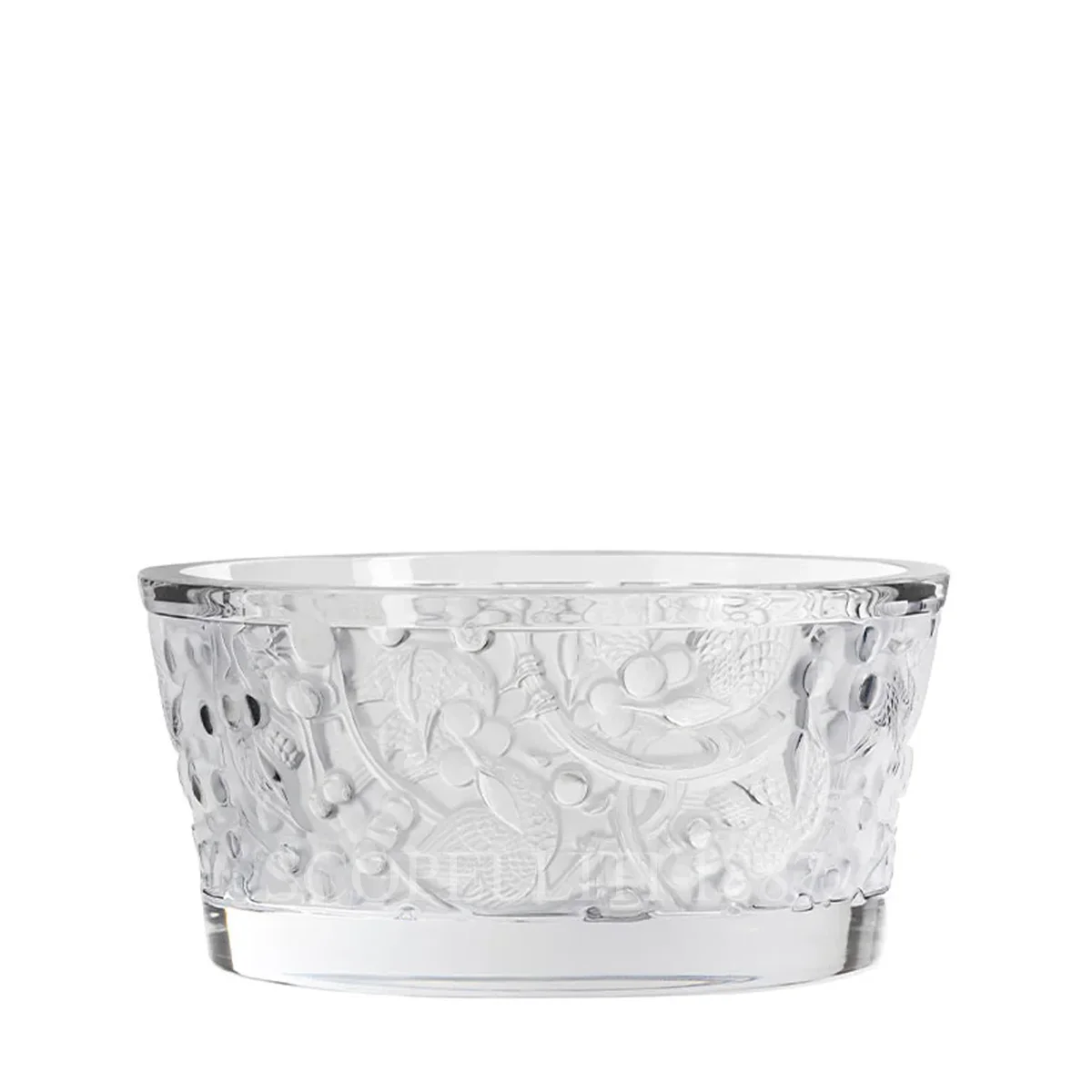 lalique merles et raisins bowl in clear crystal